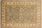 Boho Chic Ziegler Rusty Green Tan Hand-Knotted Wool Rug - 4'1'' x 6'2''