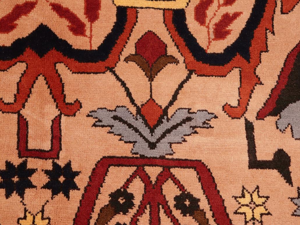 handmade Geometric Kargahi Tan Red Hand Knotted RECTANGLE 100% WOOL area rug 7x9