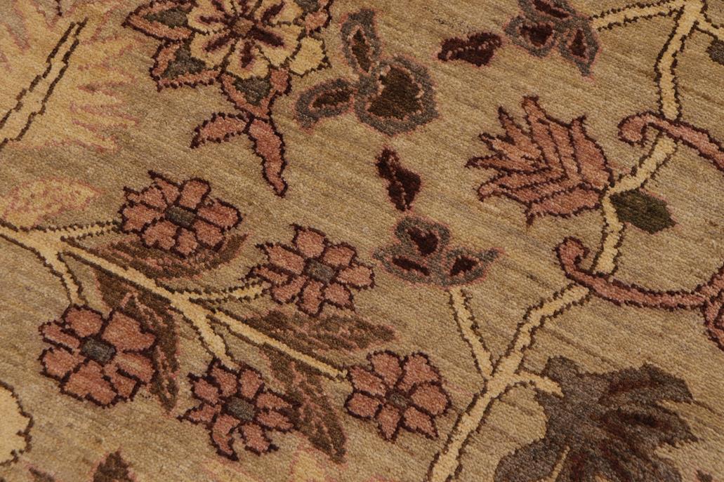 handmade Traditional Kafkaz Chobi Ziegler Taupe Tan Hand Knotted RECTANGLE 100% WOOL area rug 9 x 12