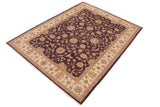 handmade Traditional Kafkaz Chobi Ziegler Purple Beige Hand Knotted RECTANGLE 100% WOOL area rug 9 x 12