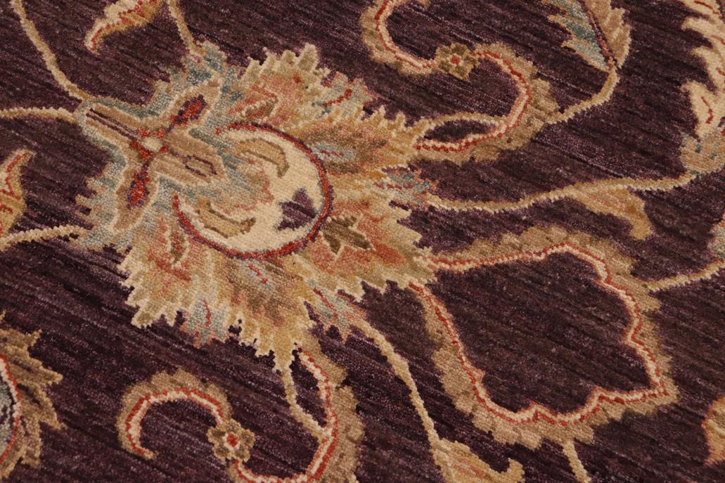 handmade Traditional Kafkaz Chobi Ziegler Purple Beige Hand Knotted RECTANGLE 100% WOOL area rug 9 x 12