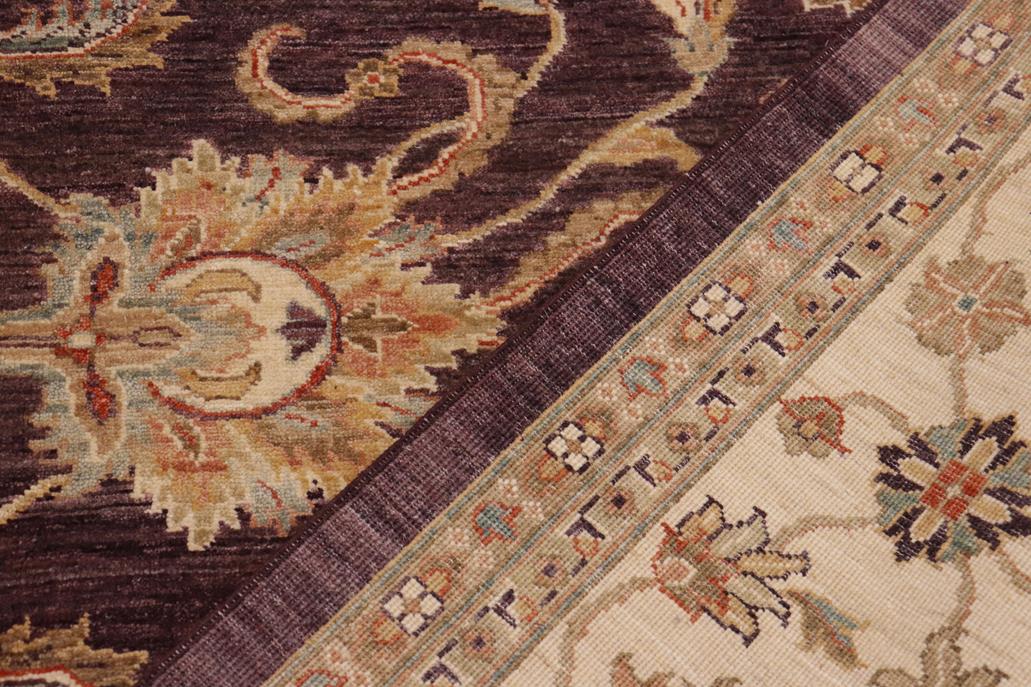 handmade Traditional Kafkaz Chobi Ziegler Purple Beige Hand Knotted RECTANGLE 100% WOOL area rug 9 x 12