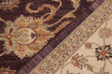 handmade Traditional Kafkaz Chobi Ziegler Purple Beige Hand Knotted RECTANGLE 100% WOOL area rug 9 x 12