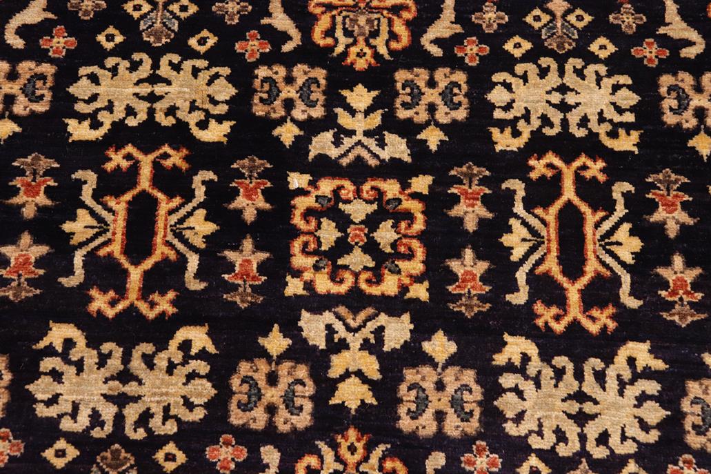 handmade Transitional Kafkaz Chobi Ziegler Blue Gold Hand Knotted RECTANGLE 100% WOOL area rug 9 x 12