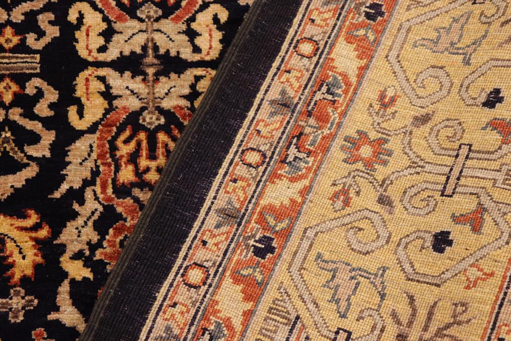 handmade Transitional Kafkaz Chobi Ziegler Blue Gold Hand Knotted RECTANGLE 100% WOOL area rug 9 x 12