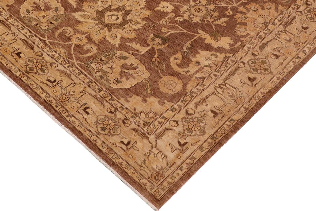handmade Traditional Kafkaz Chobi Ziegler Brown Beige Hand Knotted RECTANGLE 100% WOOL area rug 8 x 11