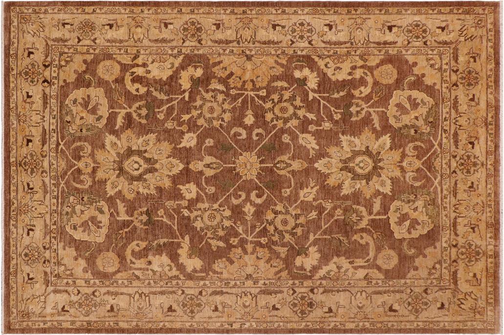 handmade Traditional Kafkaz Chobi Ziegler Brown Beige Hand Knotted RECTANGLE 100% WOOL area rug 8 x 11