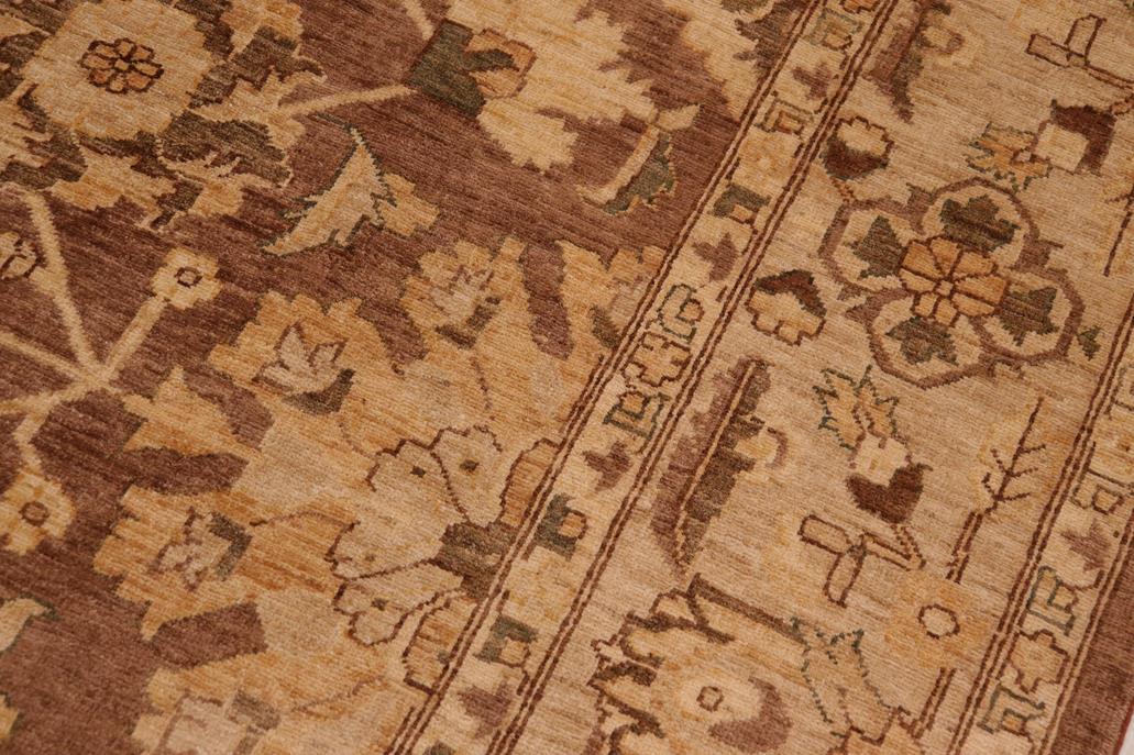 handmade Traditional Kafkaz Chobi Ziegler Brown Beige Hand Knotted RECTANGLE 100% WOOL area rug 8 x 11