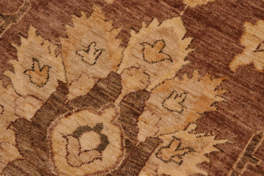 handmade Traditional Kafkaz Chobi Ziegler Brown Beige Hand Knotted RECTANGLE 100% WOOL area rug 8 x 11