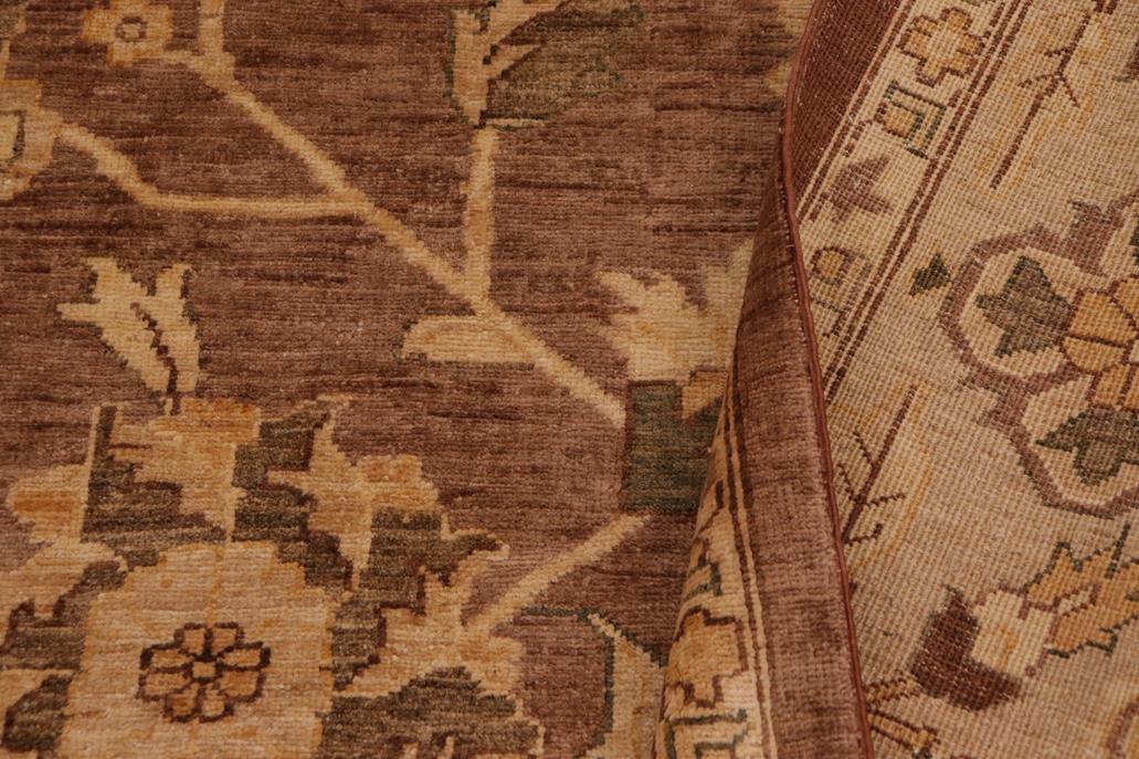 handmade Traditional Kafkaz Chobi Ziegler Brown Beige Hand Knotted RECTANGLE 100% WOOL area rug 8 x 11