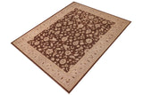 handmade Traditional Kafkaz Chobi Ziegler Brown Lt. Gray Hand Knotted RECTANGLE 100% WOOL area rug 9 x 12