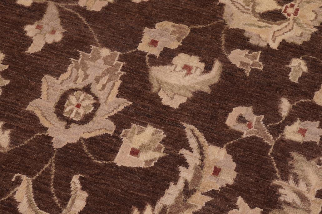 handmade Traditional Kafkaz Chobi Ziegler Brown Lt. Gray Hand Knotted RECTANGLE 100% WOOL area rug 9 x 12