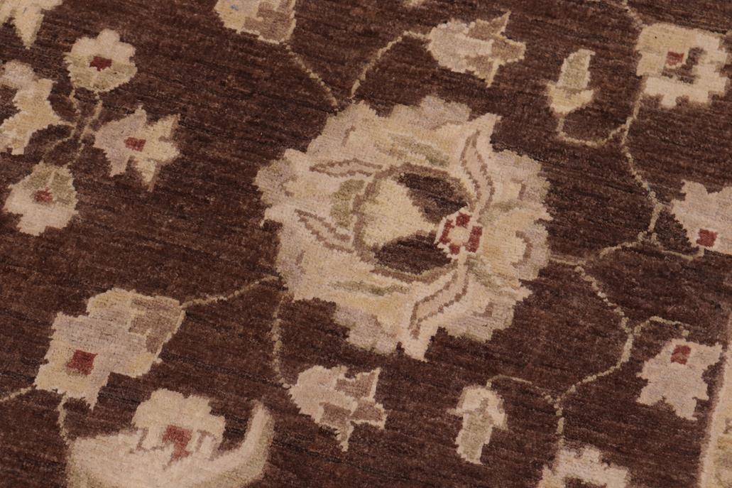 handmade Traditional Kafkaz Chobi Ziegler Brown Lt. Gray Hand Knotted RECTANGLE 100% WOOL area rug 9 x 12