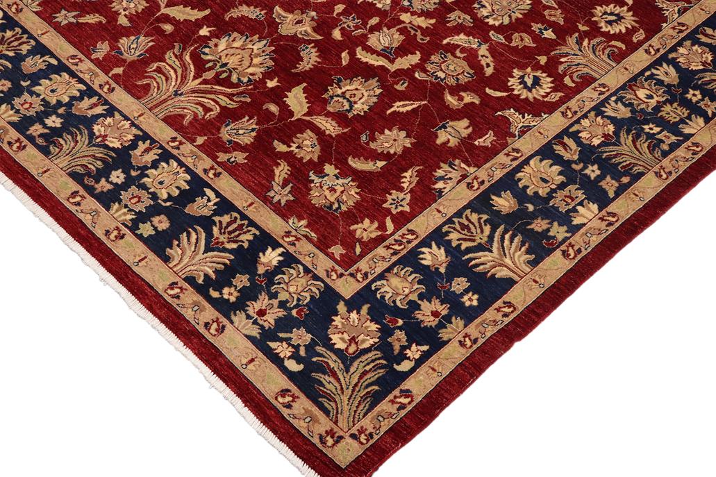 handmade Traditional Kafkaz Chobi Ziegler Red Blue Hand Knotted RECTANGLE 100% WOOL area rug 9 x 12