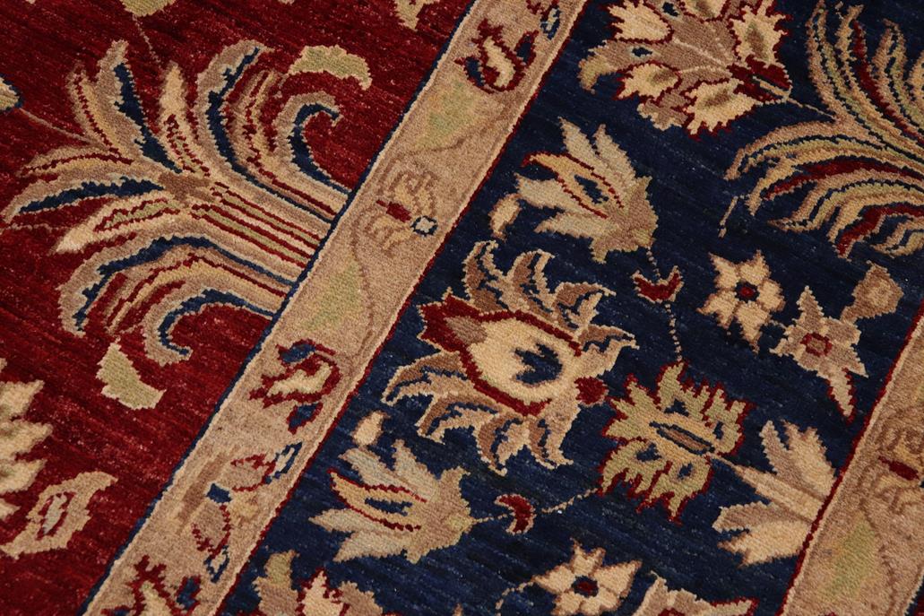 handmade Traditional Kafkaz Chobi Ziegler Red Blue Hand Knotted RECTANGLE 100% WOOL area rug 9 x 12