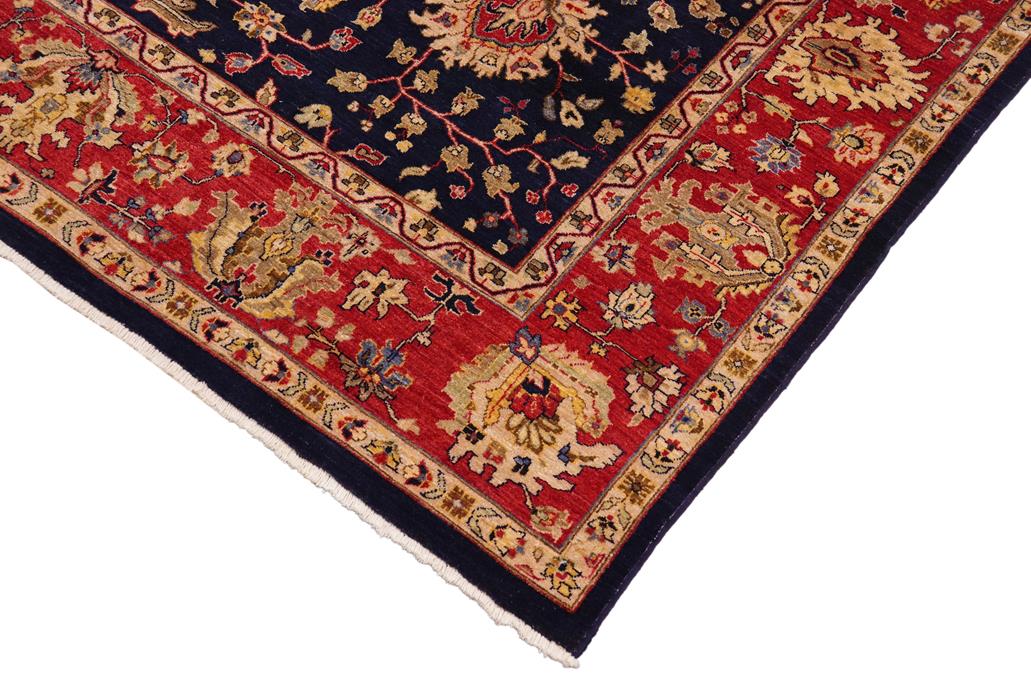 handmade Traditional Kafkaz Chobi Ziegler Blue Red Hand Knotted RECTANGLE 100% WOOL area rug 9 x 12