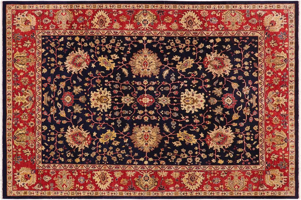 handmade Traditional Kafkaz Chobi Ziegler Blue Red Hand Knotted RECTANGLE 100% WOOL area rug 9 x 12