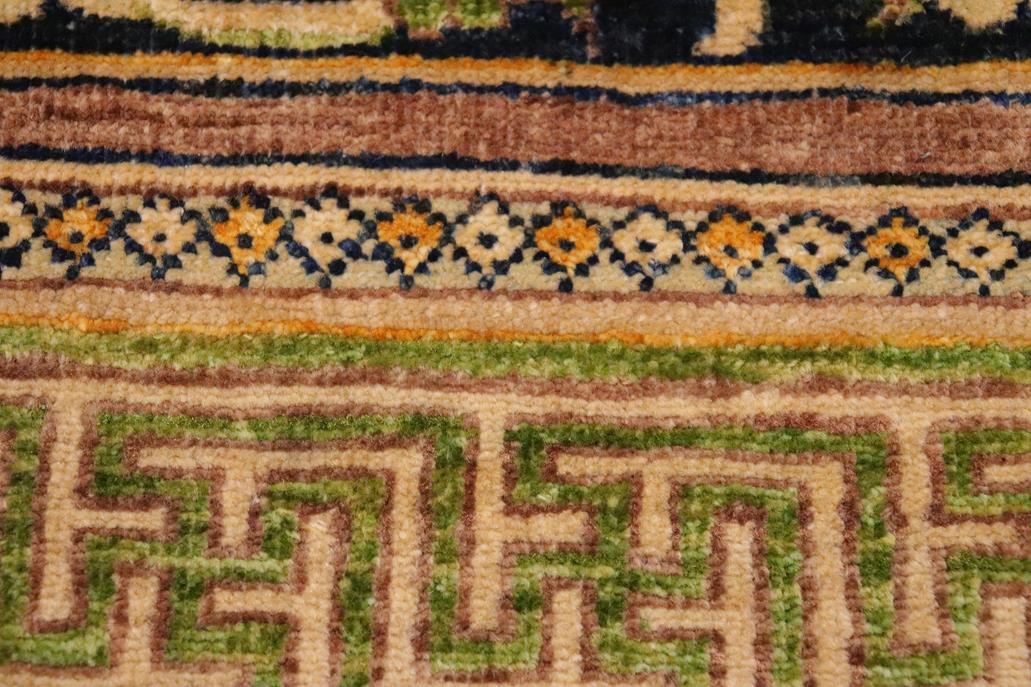 handmade Transitional Kafkaz Chobi Ziegler Blue Green Hand Knotted RECTANGLE 100% WOOL area rug 9 x 11