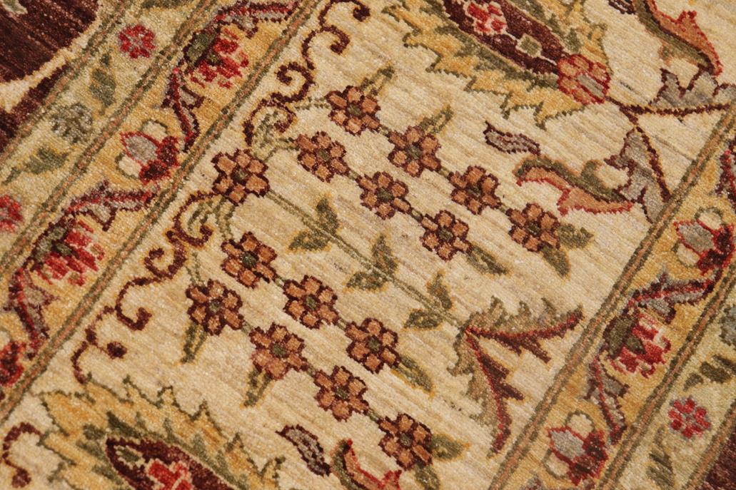 handmade Traditional Kafkaz Chobi Ziegler Brown Beige Hand Knotted RECTANGLE 100% WOOL area rug 9 x 12