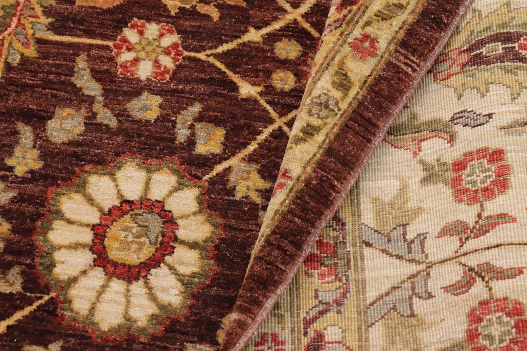 handmade Traditional Kafkaz Chobi Ziegler Brown Beige Hand Knotted RECTANGLE 100% WOOL area rug 9 x 12