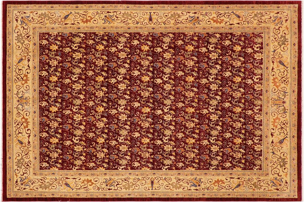 handmade Transitional Kafkaz Chobi Ziegler Red Beige Hand Knotted RECTANGLE 100% WOOL area rug 9 x 12