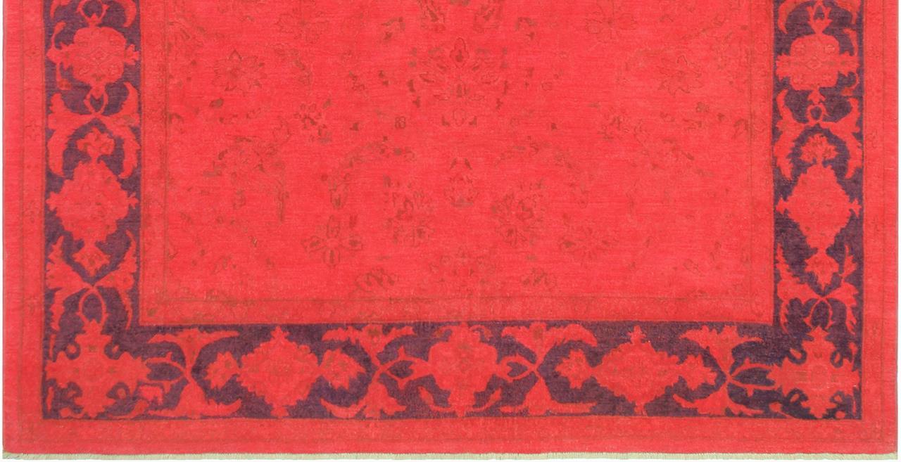 A08132, 711"x 9 6",Over Dyed                     ,8x10,Pink,BLUE,Hand-knotted                  ,Pakistan   ,100% Wool  ,Rectangle  ,652671171383