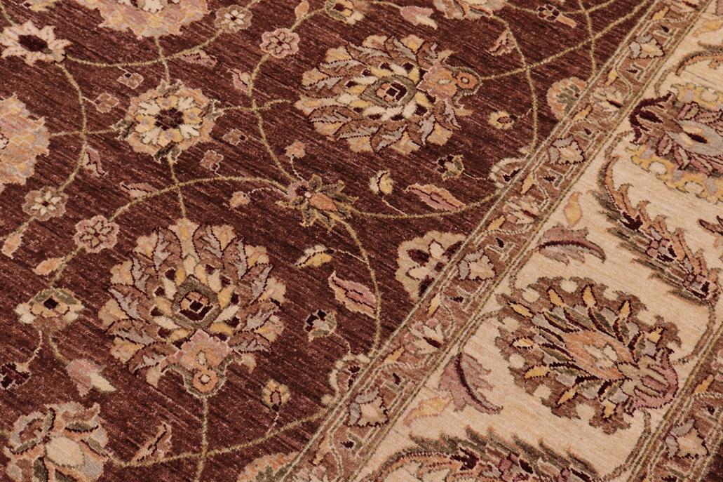 handmade Traditional Kafkaz Chobi Ziegler Brown Beige Hand Knotted RECTANGLE 100% WOOL area rug 9 x 12