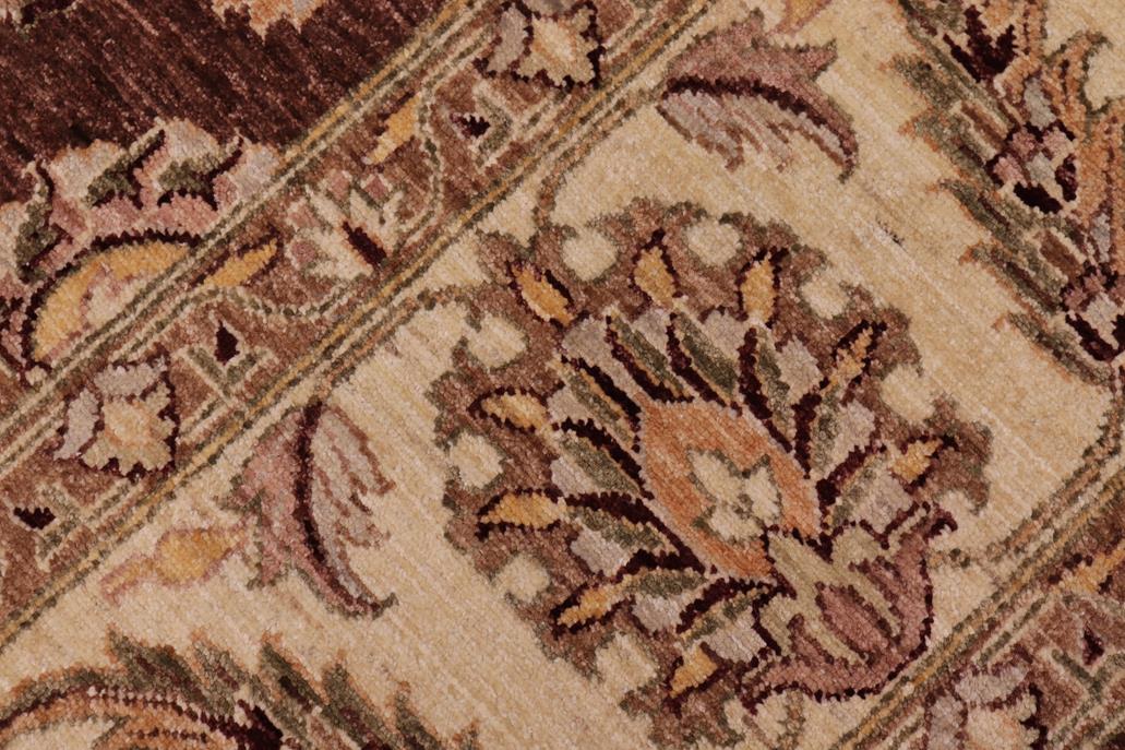 handmade Traditional Kafkaz Chobi Ziegler Brown Beige Hand Knotted RECTANGLE 100% WOOL area rug 9 x 12
