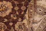 handmade Traditional Kafkaz Chobi Ziegler Brown Beige Hand Knotted RECTANGLE 100% WOOL area rug 9 x 12
