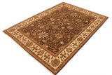 handmade Traditional Kafkaz Chobi Ziegler Brown Beige Hand Knotted RECTANGLE 100% WOOL area rug 9 x 12