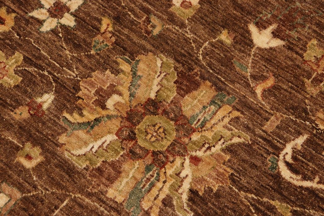handmade Traditional Kafkaz Chobi Ziegler Brown Beige Hand Knotted RECTANGLE 100% WOOL area rug 9 x 12