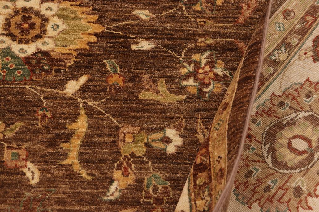 handmade Traditional Kafkaz Chobi Ziegler Brown Beige Hand Knotted RECTANGLE 100% WOOL area rug 9 x 12