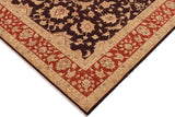 handmade Traditional Kafkaz Chobi Ziegler Aubergine Dull Orange Hand Knotted RECTANGLE 100% WOOL area rug 9 x 12