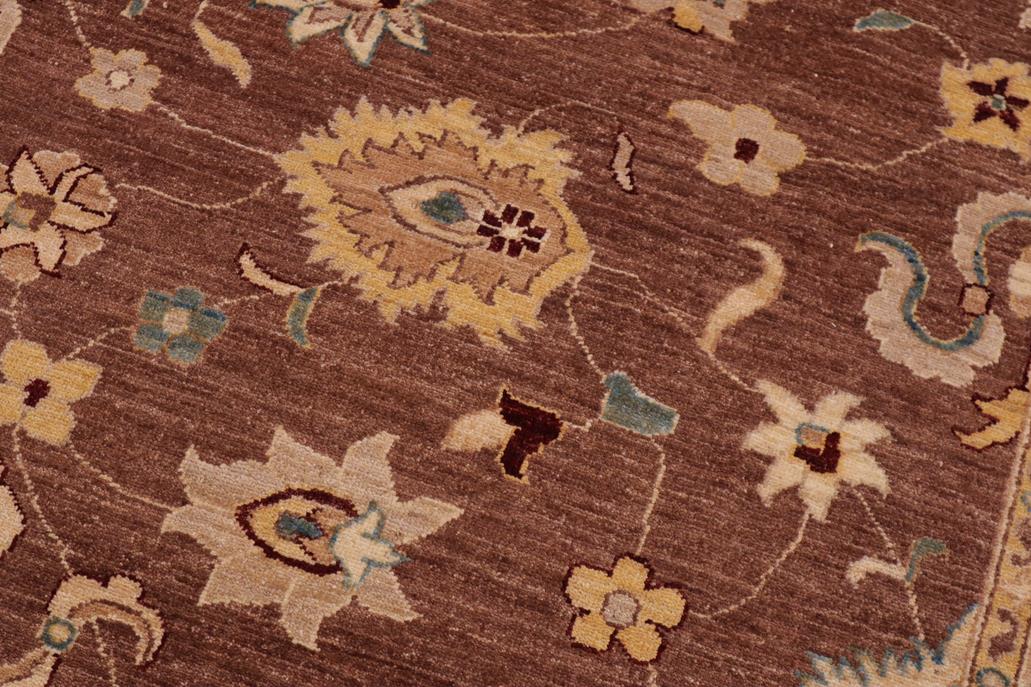 handmade Traditional Kafkaz Chobi Ziegler Brown Beige Hand Knotted RECTANGLE 100% WOOL area rug 9 x 11