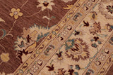 handmade Traditional Kafkaz Chobi Ziegler Brown Beige Hand Knotted RECTANGLE 100% WOOL area rug 9 x 11