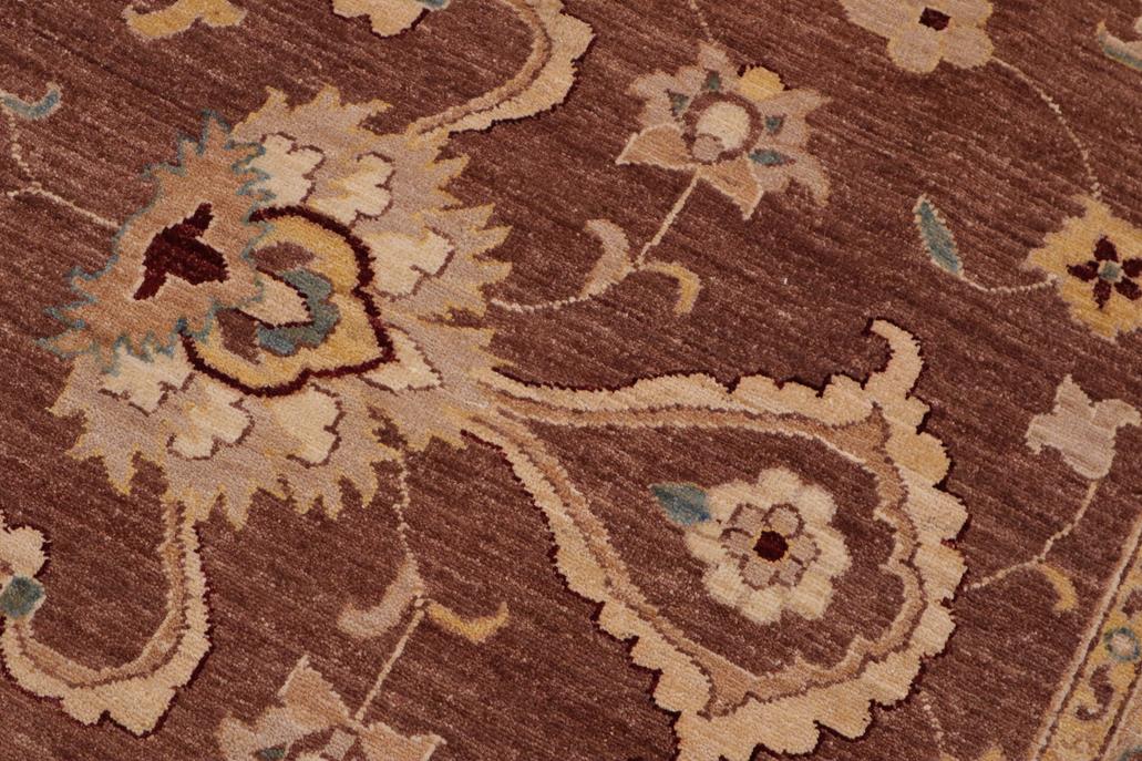 handmade Traditional Kafkaz Chobi Ziegler Brown Beige Hand Knotted RECTANGLE 100% WOOL area rug 9 x 11