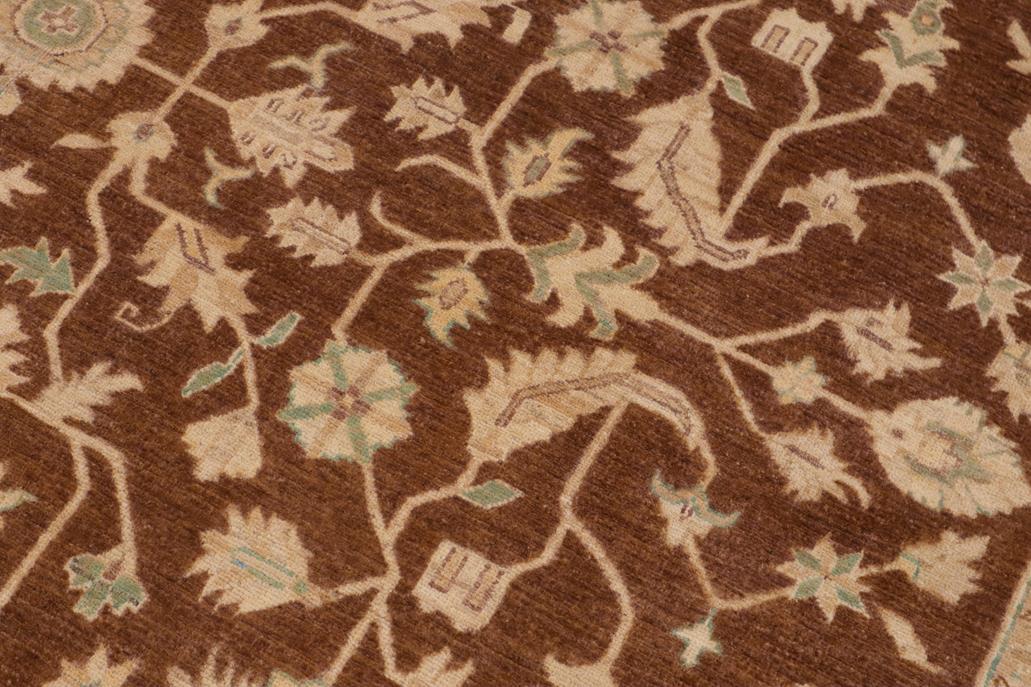 handmade Traditional Kafkaz Chobi Ziegler Brown Beige Hand Knotted RECTANGLE 100% WOOL area rug 9 x 12