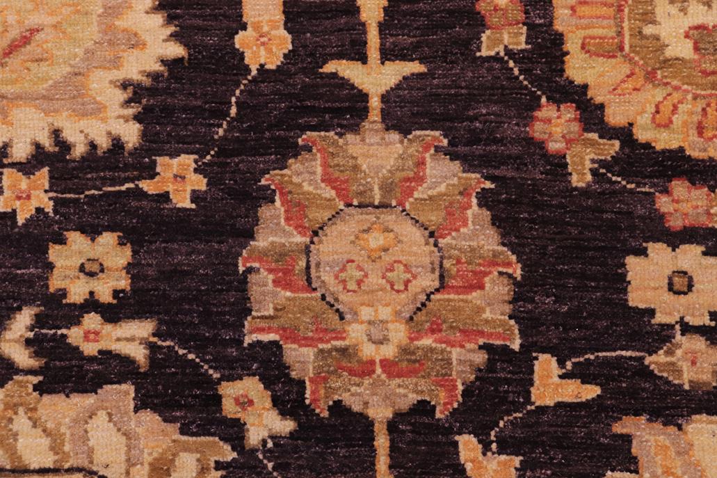 handmade Traditional Kafkaz Chobi Ziegler Aubergine Beige Hand Knotted RECTANGLE 100% WOOL area rug 9 x 12
