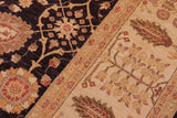 handmade Traditional Kafkaz Chobi Ziegler Aubergine Beige Hand Knotted RECTANGLE 100% WOOL area rug 9 x 12