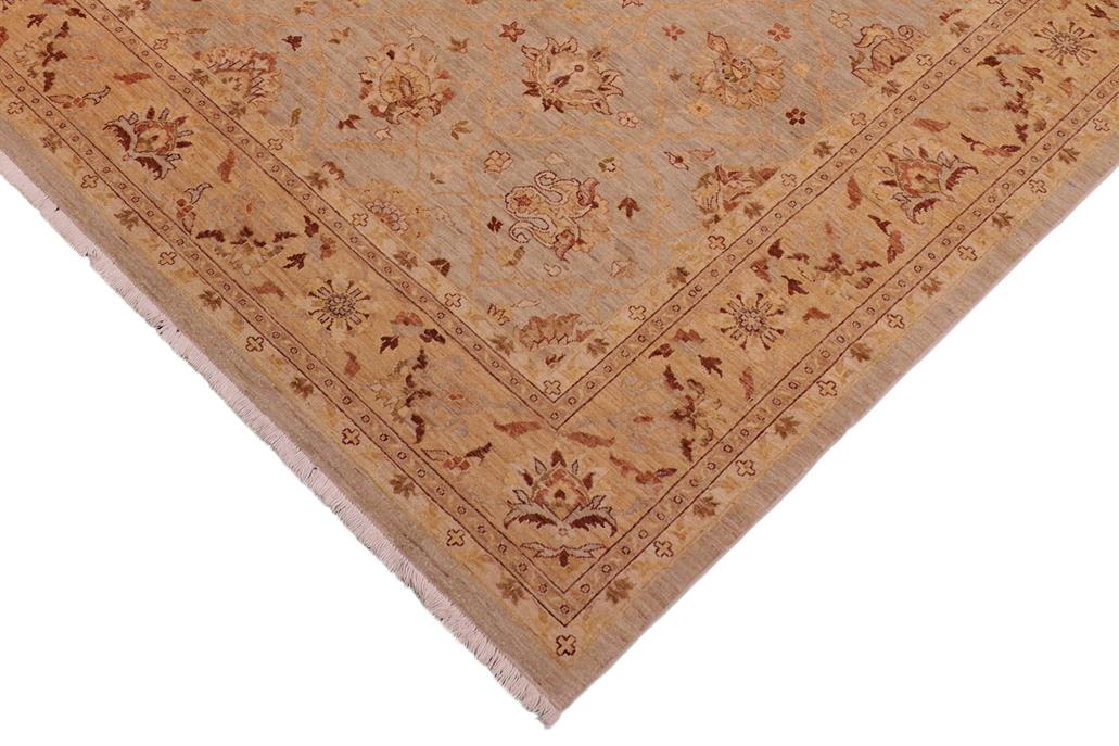handmade Transitional Kafkaz Chobi Ziegler Bluish Gray Tan Hand Knotted RECTANGLE 100% WOOL area rug 9 x 11