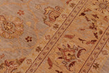 handmade Transitional Kafkaz Chobi Ziegler Bluish Gray Tan Hand Knotted RECTANGLE 100% WOOL area rug 9 x 11