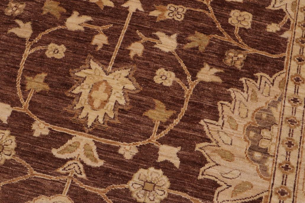 handmade Traditional Kafkaz Chobi Ziegler Brown Beige Hand Knotted RECTANGLE 100% WOOL area rug 9 x 12