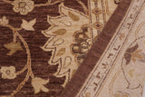 handmade Traditional Kafkaz Chobi Ziegler Brown Beige Hand Knotted RECTANGLE 100% WOOL area rug 9 x 12