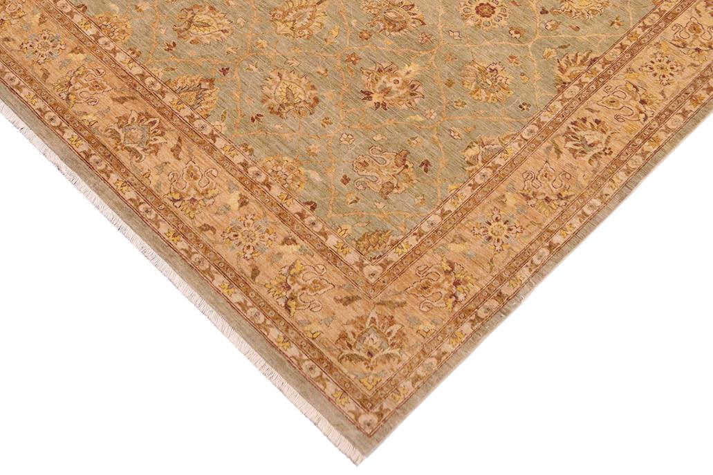 handmade Transitional Kafkaz Chobi Ziegler Lt. Gray Lt. Green Hand Knotted RECTANGLE 100% WOOL area rug 9 x 12