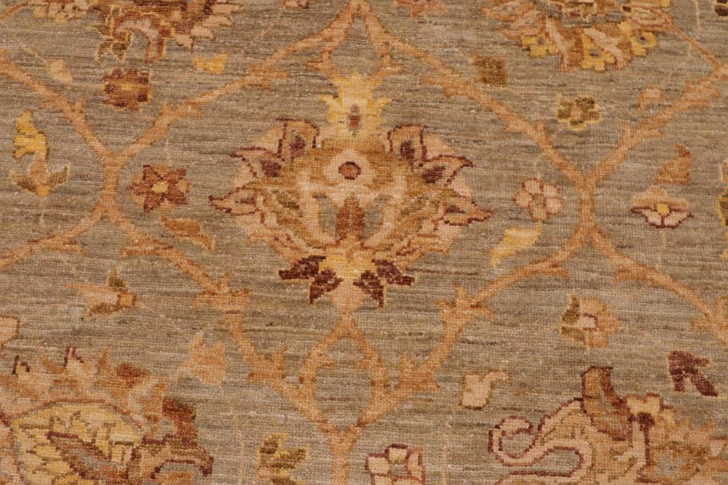 handmade Transitional Kafkaz Chobi Ziegler Lt. Gray Lt. Green Hand Knotted RECTANGLE 100% WOOL area rug 9 x 12