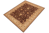handmade Traditional Kafkaz Chobi Ziegler Brown Beige Hand Knotted RECTANGLE 100% WOOL area rug 9 x 11
