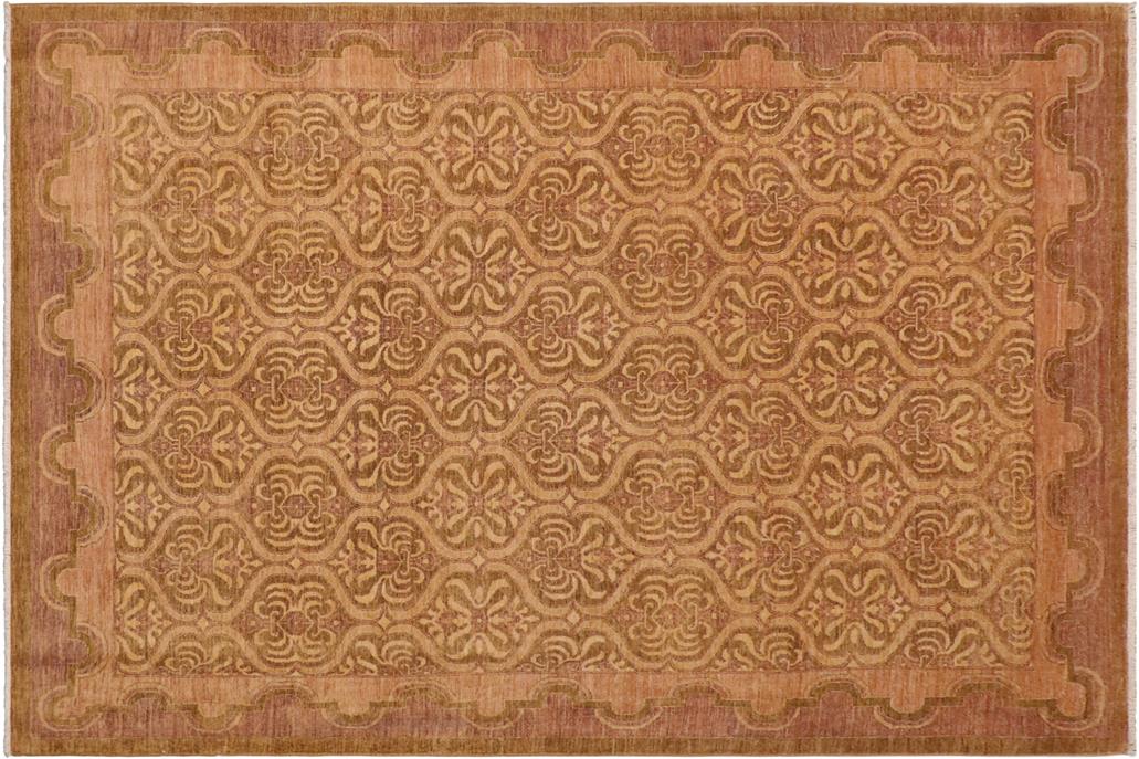 handmade Transitional Kafkaz Chobi Ziegler Green Tan Hand Knotted RECTANGLE 100% WOOL area rug 9 x 13