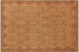handmade Transitional Kafkaz Chobi Ziegler Green Tan Hand Knotted RECTANGLE 100% WOOL area rug 9 x 13