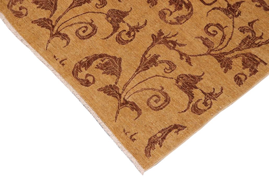 handmade Transitional Kafkaz Chobi Ziegler Tan Brown Hand Knotted RECTANGLE 100% WOOL area rug 9 x 13