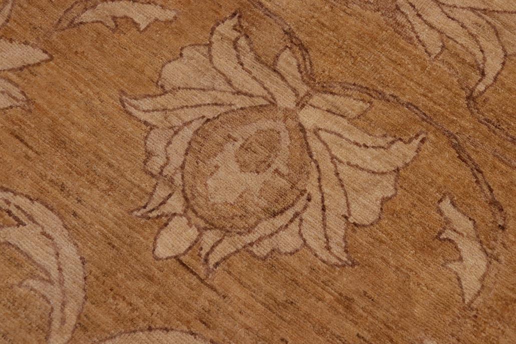 handmade Traditional Kafkaz Chobi Ziegler Brown Tan Hand Knotted RECTANGLE 100% WOOL area rug 9 x 12